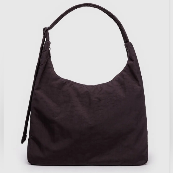 NWT BAGGU Nylon Shoulder Bag Chocolate Plum - Picture 1 of 5
